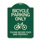 Signmission Bicycle Parking Please Secure Your Bike Properly Heavy-Gauge Aluminum Sign, 24" x 18", G-1824-24319 A-DES-G-1824-24319 - alternate 1